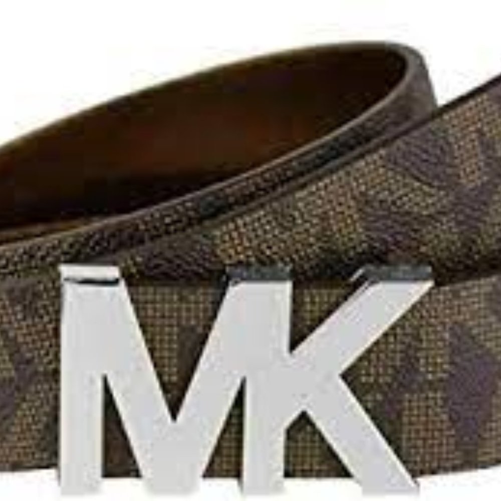 Michael Michael Kors Logo Belt With Silver Buckle